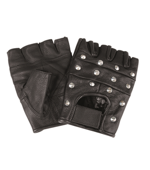 Mil-tec biker rukavice bez prstů s nýty, černé
