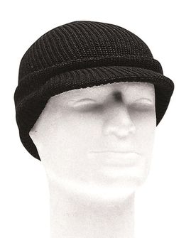 Mil-tec pletená čepice s kšiltem, černá