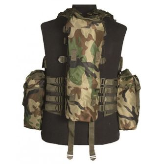 Mil-Tec taktická vesta s 12 kapsami, woodland