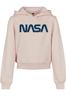 NASA dětská Cropped mikina s kapucí, růžová
