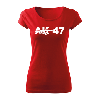 DRAGOWA dámské krátké tričko ak47, červená 150g/m2