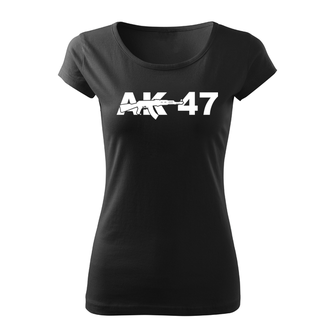 DRAGOWA dámské krátké tričko ak47, černá 150g/m2