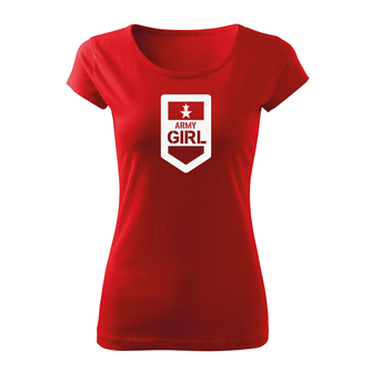 DRAGOWA dámské krátké tričko army girl, červená 150g/m2