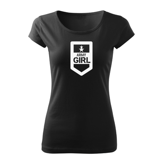 DRAGOWA dámské krátké tričko army girl, černá 150g/m2