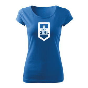 DRAGOWA dámské krátké tričko army girl, modrá 150g/m2