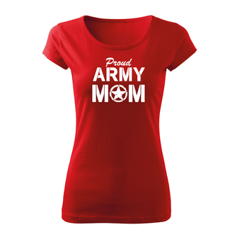 DRAGOWA dámské krátké tričko army mom, červená 150g/m2