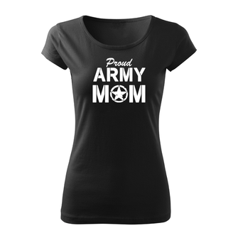 DRAGOWA dámské krátké tričko army mom, černá 150g/m2