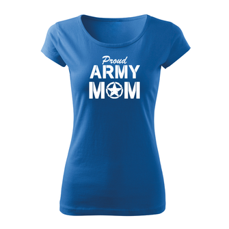 DRAGOWA dámské krátké tričko army mom, modrá 150g/m2