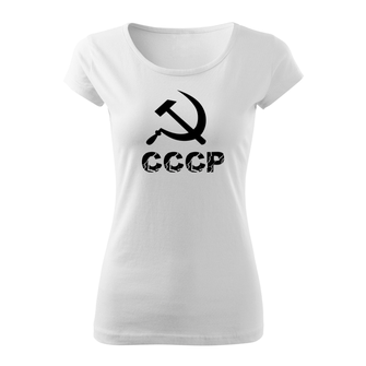 DRAGOWA dámské krátké tričko cccp, bílá 150g/m2