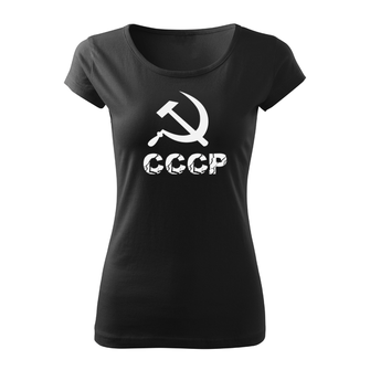 DRAGOWA dámské krátké tričko cccp, černá 150g/m2