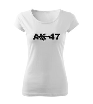 DRAGOWA dámské krátké tričko ak47, bílá 150g/m2