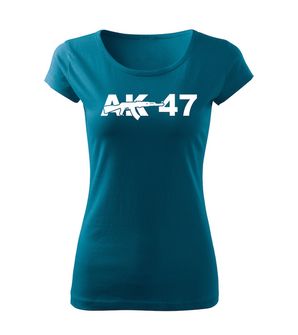 DRAGOWA dámské tričko ak47, petrol blue  150g/m2