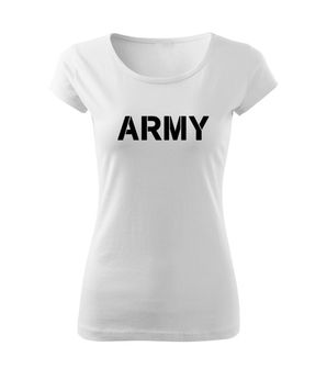 DRAGOWA dámské tričko army, bílá  150g/m2