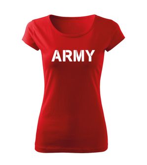 DRAGOWA dámské tričko army, červená 150g/m2