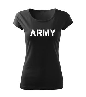 DRAGOWA dámské tričko army, černá 150g/m2