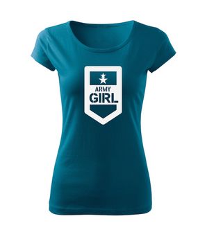 DRAGOWA dámské tričko army girl, petrol blue  150g/m2