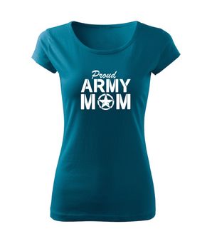 DRAGOWA dámské tričko army mom, petrol blue  150g/m2