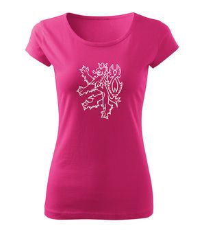 DRAGOWA dámské tričko český lev,  ružová 150g/m2