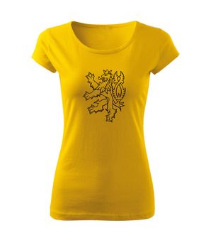 DRAGOWA dámské tričko český lev, žlutá  150g/m2