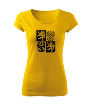 DRAGOWA dámské tričko český velký znak, žlutá  150g/m2