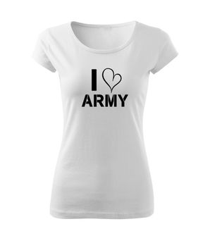DRAGOWA dámské tričko I love army, bílá  150g/m2