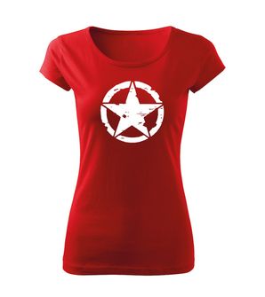DRAGOWA dámské tričko star, červená 150g/m2