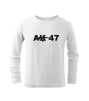 DRAGOWA Dětské dlhé tričko AK47, bílá