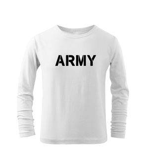 DRAGOWA Dětské dlhé tričko Army, bílá