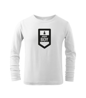 DRAGOWA Dětské dlhé tričko Army boy, bílá