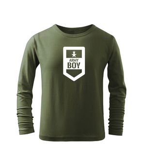 DRAGOWA Dětské dlhé tričko Army boy, olivová