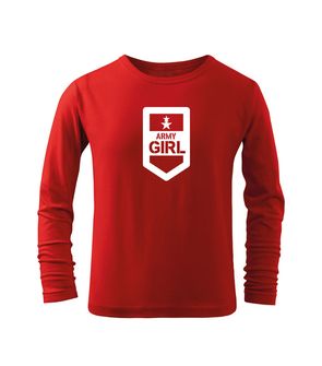 DRAGOWA Dětské dlhé tričko Army girl, červená