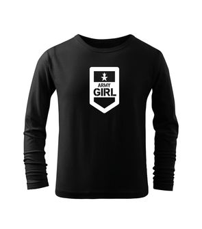 DRAGOWA Dětské dlhé tričko Army girl, černá
