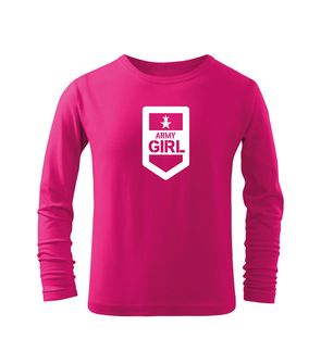 DRAGOWA Dětské dlhé tričko Army girl, růžová