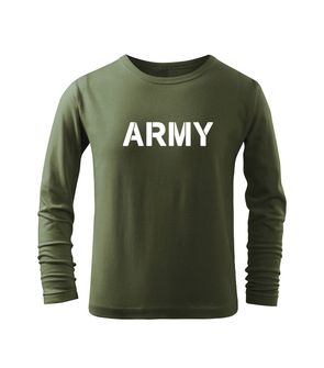 DRAGOWA Dětské dlhé tričko Army, olivová