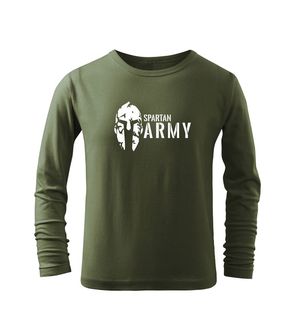 DRAGOWA Dětské dlhé tričko Spartan army, olivová