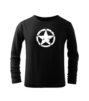DRAGOWA Dětské dlhé tričko Star, černá