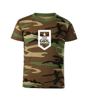 DRAGOWA Dětské krátké tričko Army girl, maskáčová