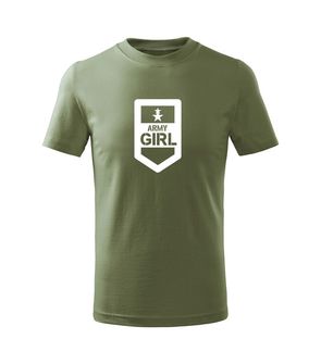 DRAGOWA Dětské krátké tričko Army girl, olivová