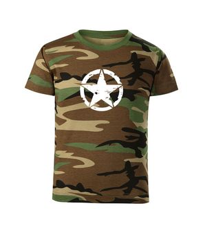 DRAGOWA Dětské krátké tričko Star, maskáčová
