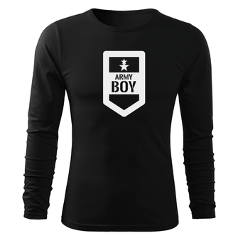 DRAGOWA Fit-T tričko s dlouhým rukávem army boy, černá 160g / m2