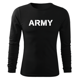 DRAGOWA Fit-T tričko s dlouhým rukávem army, černá 160g / m2