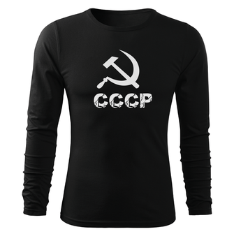 DRAGOWA Fit-T tričko s dlouhým rukávem cccp, černá 160g / m2