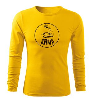 DRAGOWA Fit-T tričko s dlouhým rukávem muscle army biceps, 160g / m2