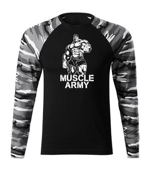 DRAGOWA Fit-T tričko s dlouhým rukávem muscle army man, metro 160g / m2