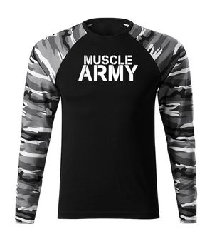 DRAGOWA Fit-T tričko s dlouhým rukávem muscle army, metro 160g / m2