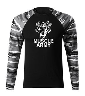 DRAGOWA Fit-T tričko s dlouhým rukávem muscle army team, metro 160g / m2
