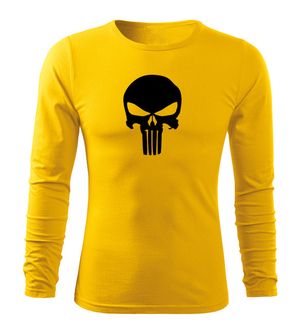 DRAGOWA Fit-T tričko s dlouhým rukávem Punisher žlutá, 160g / m2