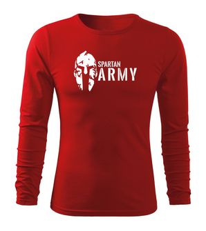 DRAGOWA Fit-T tričko s dlouhým rukávem spartan army, červená 160g / m2