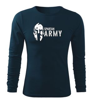 DRAGOWA Fit-T tričko s dlouhým rukávem spartan army, tmavě modrá 160g / m2