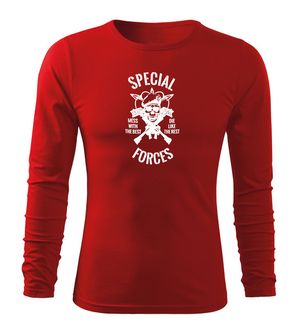 DRAGOWA Fit-T tričko s dlouhým rukávem special forces, červená 160g / m2